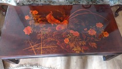 Gyönyörű kézzel festett egyedi kínai valódi fa asztal MESESZÉP! 120x60x41 cm
