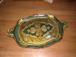 Régi  olasz fa  tálca Florentin, vintage wood Florentine plate