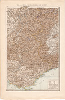 Francia - Olaszország Alpok térkép 1887, német, eredeti, régi, Európa, Délkelet - Franciaország