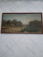 Jr. Caretaker László painting 50 x 100 cm framed
