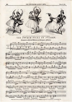 A negyedik polka, metszet 1844, 27 x 39 cm, dal, Jullien, magyar , cseh, kotta, április 27, nemzeti