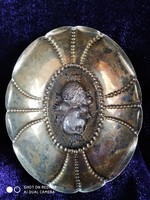 Antik ezüst (800-as) mogyoró kináló tálka