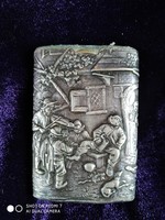Antik ezüst gyufatartó doboz (Hanau 925-ös)