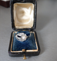 Régi gyöngy , markazit ezüst gyűrű