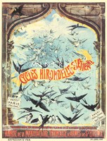 Vintage francia bicikli kerékpár reklám hirdetés plakát reprint nyomat Hirondelle fecske ablak ég