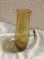 Fátyol üveg    váza (arany sárga )