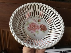 Apulum rózsa mintás gyűrű tartós kis kosárka fonott porcelán tál tálka