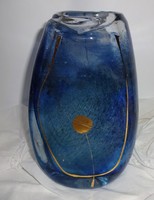Jelzett művészi üveg váza