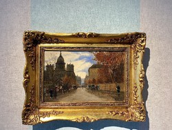 Berkes Antal (1874-1938) Nagyvárosi utca olaj festménye eladó