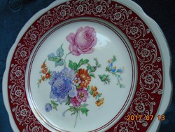Karlsbad carl knoll with monogram, hand painted flower pattern, silver classic border pattern plate,