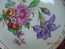 Karlsbad carl knoll monogrammed, hand-painted flower pattern, silver classicist border pattern plate