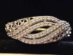 Hibátlan 925-ös ezüst csipke és cirkónia berakásos gyűrű 56