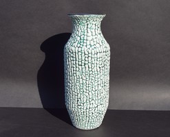 Krajtsovits Margit retro iparművészeti kerámia váza nagyméretű 32 cm magas mid-century modern váza
