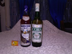 Két üveg retro bontatlan vermouth - Garrone, Cora - együtt