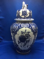 Vintage Boch Belgium  Delft mintas fedeles váza