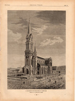 A Budapest - ferencvárosi templom, fametszet 1881, metszet, nyomat, 22 x 30 cm, Ország - Világ