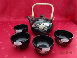 Japán mázas kerámia, négy személyes teáskészlet. Vanneki!
