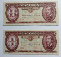 100 forintos papirpénz 1993. dec.16. sorszámkövető  UNC