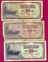 *Külföldi pénzek:  Jugoszlávia  1978  20 dínár  5 db