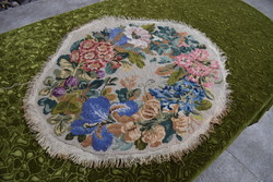 Antik virág mintás gobelin asztal terítő asztal közép gobelin betét nagy terítőhöz 79 x 67 cm