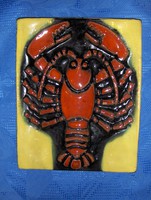 Retro craftsman ceramic mural with crab motif 21 * 26 cm (n)