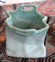 Kerámia táska dísz - táska alakú váza