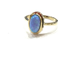 Kék opál köves arany gyűrű