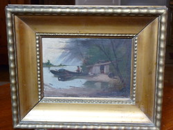 Eladó Pörge Gergely: Halásztanya,1905. című olaj, falemez festménye