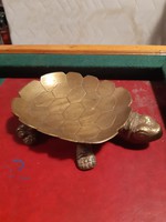 Csodás régi réz teknős kínáló tál