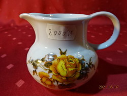SELTMANN WEIDEN Bavaria német porcelán, sárga rózsa mintás tejkiöntő.