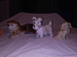 Három darab porcelán kutya figura, nipp együtt - Regal, Alba Julia,...