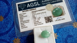 Természetes 6.10 karátos kolumbiai smaragd drágakő AGSL tanúsítvánnyal