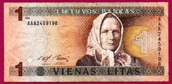 Külföldi pénzek:  Litvánia  1994  1 litas