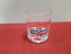 1 glass cup with the inscription cinzano