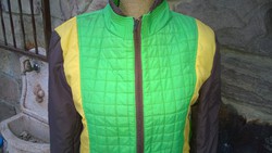 Special price! Unisex jacket coffee brown-green-yellow color, hood