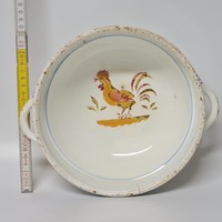 Folk ceramic bowl with rooster from Hódmezővásárhely (1707)