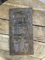 Régi iparműveszeti Tóthfalusi László bronz falikép