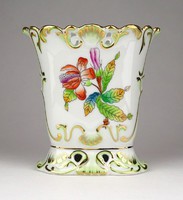 1E306 Régi Viktória mintás barokkos Herendi porcelán váza 12 cm