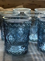 Kék üveg poharak - 6 db