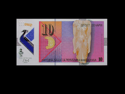 UNC - 10 DENARI - polimer bankjegy - MACEDONIA 2018