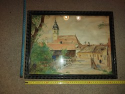 Mátyás Sándor: kóvár, 1930, Watercolor painting, size indicated, in original frame, in good condition!