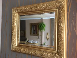 Beautiful art nouveau frame with polished mirror.
