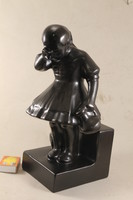 Dósa - Pardy fekete kerámia szobor 199
