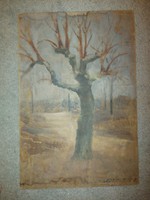 Staub Ferenc, 1948, festmény, olaj, farost, 40x60, kopott...