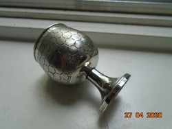 Futball labda mintával STERLING SILVER jelzéssel, cizellált, mattított ezüst kupa