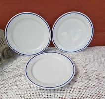 Alföld kékcsíkos  kék peremes lapostányér tányér , nosztalgia darab
