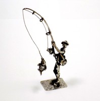 Ezüst horgász miniatűr (ZAL-Ag94510)