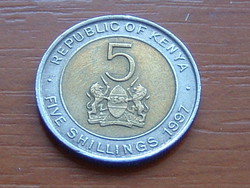 KENYA 5 SHILLINGS 1997 2nd President Daniel T. Arap Moi BINETÁL #