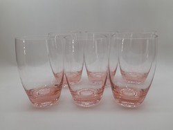 Rózsaszín üveg poharak - 6 db