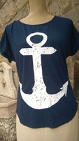 Also for vacation - women's top-sweater l-xl dark blue-white